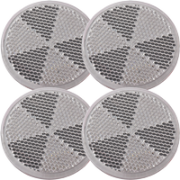 Odblaski okrągłe samoprzylepne białe DOBPLAST 60 mm komplet 4x światła odblaskowe