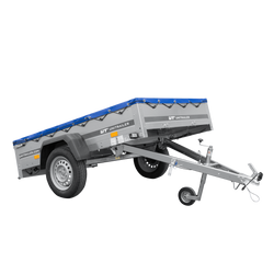 Przyczepka lekka 200x125 UNITRAILER GARDEN 201 KIPP z pokrowcem niebieskim
