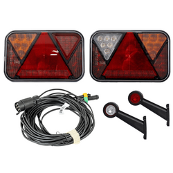 Zestaw świateł: lampy tylne LED FRISTOM + obrysowe LED HORPOL + wiązka MANTES 7m 7-PIN