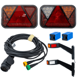 Zestaw świateł: lampy tylne FRISTOM FT-270 LED + lampy obrysowe FRISTOM FT-145 LED + wiązka MANTES 5,2m 13PIN