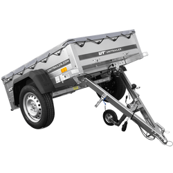 Przyczepka jednoosiowa 150x106 UNITRAILER GARDEN 150 KIPP ze stelażem H-0 i pokrowcem szarym