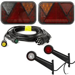 Zestaw świateł: lampy tylne FRISTOM LED + obrysowe HORPOL LED + wiązka MANTES 5,2m 7PIN