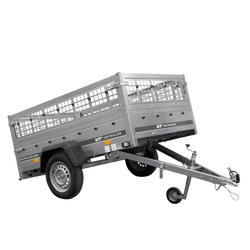 Przyczepka jednoosiowa 200x125 UNITRAILER GARDEN 201 KIPP z burtami siatkowymi