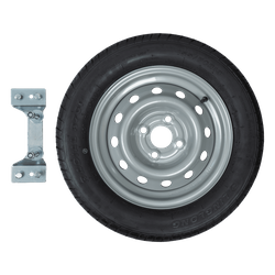 Koło zapasowe do przyczepki ze wspornikiem OPONA LINGLONG 155/70 R13 75N FELGA UNITRAILER 4Jx13"H2 4x100 ET:30