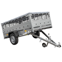 Przyczepka lekka na resorach 230x125 UNITRAILER GARDEN 230/R KIPP z burtami siatkowymi, stelażem H-0 i pokrowcem szarym