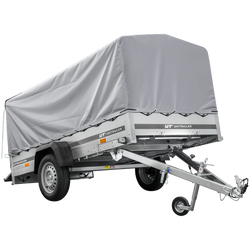 Przyczepka samochodowa 264x125 UNITRAILER GARDEN 264 KIPP ze stelażem H-800 i pokrowcem szarym