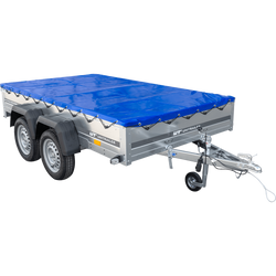 Przyczepka samochodowa 264x150 UNITRAILER GARDEN 265/2 KIPP ze stelażem H-0 i pokrowcem niebieskim