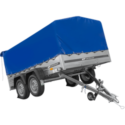 Przyczepka dwuosiowa 264x150 UNITRAILER GARDEN 265/2 KIPP ze stelażem H-800 i pokrowcem niebieskim