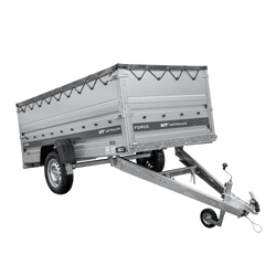 Przyczepka lekka 264x125 UNITRAILER FORCE 264 KIPP z burtami BIS, stelażem H-0 i pokrowcem szarym