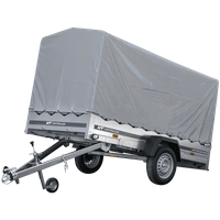 Przyczepka samochodowa na resorach 264x125 UNITRAILER GARDEN 264/R KIPP ze stelażem H-1100 i pokrowcem szarym