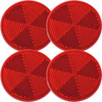 Odblaski okrągłe samoprzylepne czerwone DOBPLAST 60 mm komplet 4x światła odblaskowe
