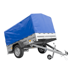 Przyczepka lekka 200x125 UNITRAILER GARDEN 201 KIPP ze stelażem H-800 i plandeką niebieską