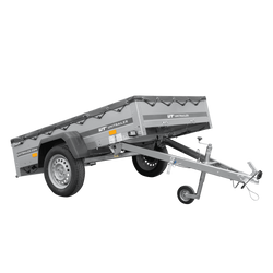 Przyczepka samochodowa 200x125 UNITRAILER GARDEN 201 KIPP ze stelażem H-0 i pokrowcem szarym