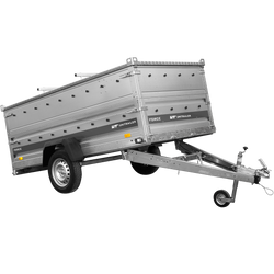 Przyczepka jednoosiowa 264x125 UNITRAILER FORCE 264 KIPP z burtami BIS i pokrywą aluminiową