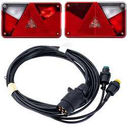 Lampy tylne ASPÖCK MULTIPOINT V + wiązka MANTES 4m 7PIN