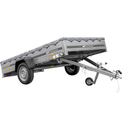 Przyczepka samochodowa 264x150 UNITRAILER GARDEN 265 KIPP ze  stelażem H-0 i pokrowcem szarym