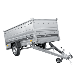 Przyczepka jednoosiowa na resorach 264x125 UNITRAILER FORCE 264/R KIPP z burtami BIS i pokrywą aluminiową