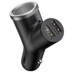 Ładowarka samochodowa BASEUS Y Type 2xUSB, gniazdo zapalniczki 40W