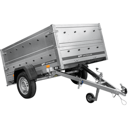 Przyczepka lekka 200x125 UNITRAILER GARDEN 201 KIPP z burtami BIS