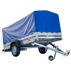 Przyczepka lekka 264x125 UNITRAILER GARDEN 264 KIPP ze stelażem H-800 i pokrowcem niebieskim