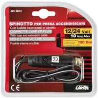 Wtyczka samochodowa do zapalniczki 12/24 V z przewodem 120 cm