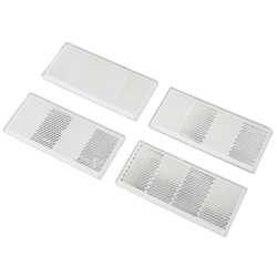Odblaski prostokątne białe samoprzylepne UNITRAILER 90x40mm KOMPLET 4x światła odblaskowe