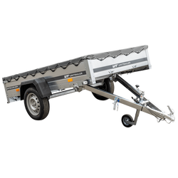 Przyczepka samochodowa 230x125 UNITRAILER GARDEN 230 KIPP z pokrowcem szarym