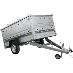 Przyczepka samochodowa 230x125 UNITRAILER FORCE 230 KIPP z burtami BIS i pokrywą aluminiową