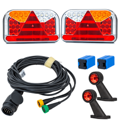 Zestaw świateł: lampy tylne FRISTOM FT-170 LED + obrysowe FRISTOM FT-009 LED + wiązka MANTES 5,2m 13PIN