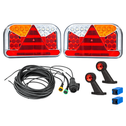 Zestaw świateł: lampy tylne FRISTOM FT-170 LED + obrysowe FRISTOM FT-009 LED + wiązka MANTES 7m 13-PIN