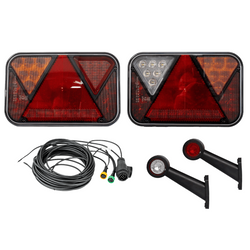 Zestaw świateł: lampy tylne LED FRISTOM + obrysowe LED HORPOL + wiązka MANTES 7m 13-PIN