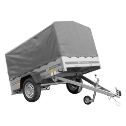 Przyczepka jednoosiowa 200x125 UNITRAILER GARDEN 201 KIPP ze stelażem H-800 i pokrowcem szarym