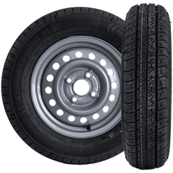 Komplet dwóch kół do przyczepki OPONA KENDA 155/80 R13 84N FELGA KENDA 4Jx13"H2 4x100 ET:30