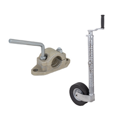 Koło podporowe z klemą obejmą żeliwną KNOTT TK48+B48C6 rura karbowana 300kg 48mm 700-940mm