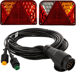 Lampy tylne DOBPLAST DPT35 LED + wiązka MANTES 7m 13-PIN