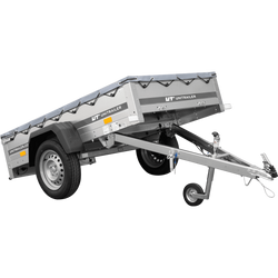 Przyczepka samochodowa 200x106 UNITRAILER GARDEN 200 KIPP z pokrowcem szarym