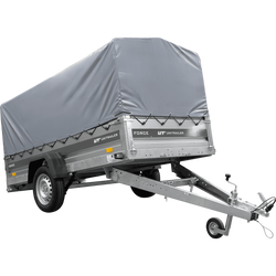 Przyczepka jednoosiowa na resorach 264x125 UNITRAILER FORCE 264/R KIPP ze stelażem H-800 i pokrowcem szarym