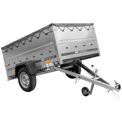 Przyczepka lekka 200x125 UNITRAILER GARDEN 201 KIPP z burtami BIS i pokrowcem szarym